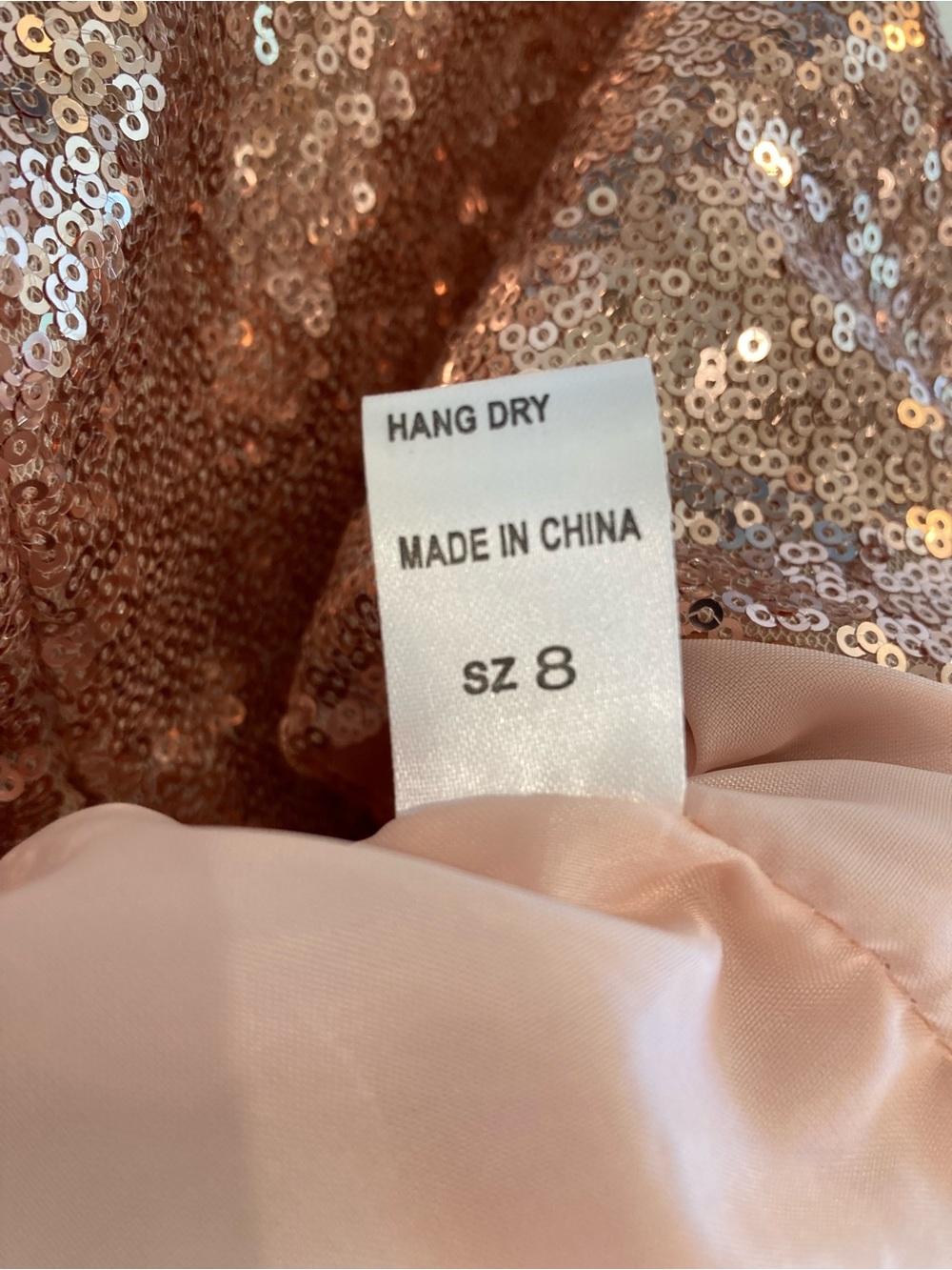 One-Shoulder Sequin Tulle Dress in Blush, Size 8 - Picture 6 of 7